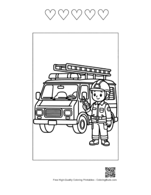 Thumbnail: Rescue Van Equipped with Gear and a Brave Technician Printable and 5 Heart Outline