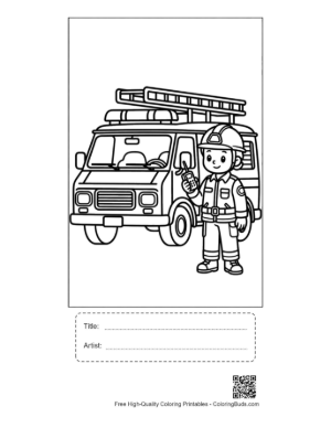 Thumbnail: Rescue Van Equipped with Gear and a Brave Technician Printable with Title and Artist Box
