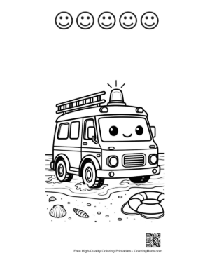 Thumbnail: Rescue Van Printable and 5 Happy Face Outline
