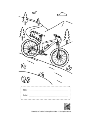 Thumbnail: Adventure Mountain Bike on a Scenic Downhill Slope Printable with Title and Artist Box