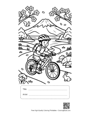 Thumbnail: Child Enjoying a Mountain Bike Ride Near the Hills Printable with Title and Artist Box