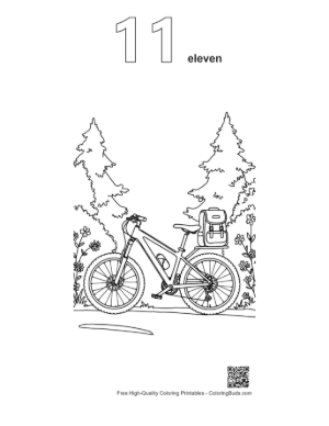 Thumbnail: Cute Mountain Bike Printable Outline Number 11