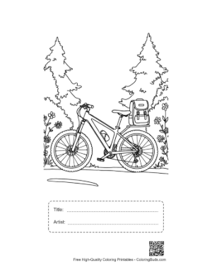 Thumbnail: Cute Mountain Bike Printable with Title and Artist Box