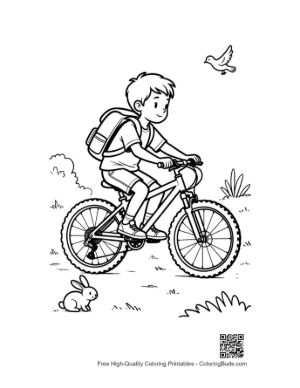 Thumbnail: Cute Mountain Bike to Color Printable