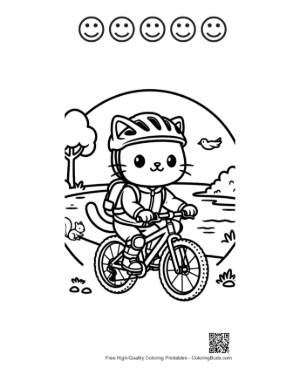 Thumbnail: Free Mountain Bike for Kids Printable and 5 Happy Face Outline