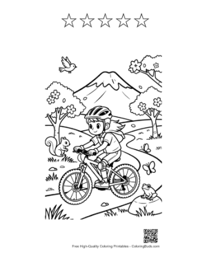Thumbnail: Free Mountain Bike Printable and 5 Star Outline