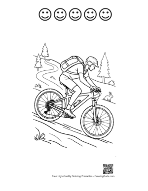 Thumbnail: Mountain Bike Printable and 5 Happy Face Outline