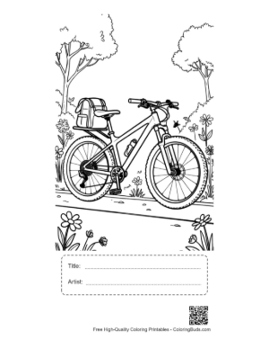 Thumbnail: Professional Mountain Bike Parked on a Forest Trail Printable with Title and Artist Box