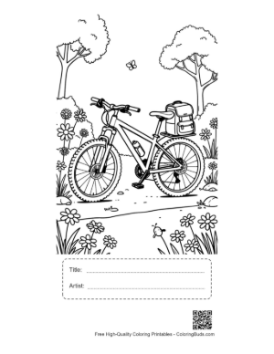 Thumbnail: Rugged Mountain Bicycle on a Winding Country Road Printable with Title and Artist Box