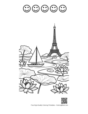 Thumbnail: Cute Sailboat Printable and 5 Happy Face Outline