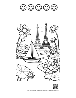Thumbnail: Cute Sailboat Printable and 5 Happy Face Outline