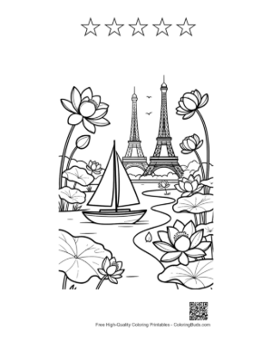 Thumbnail: Cute Sailboat Printable and 5 Star Outline