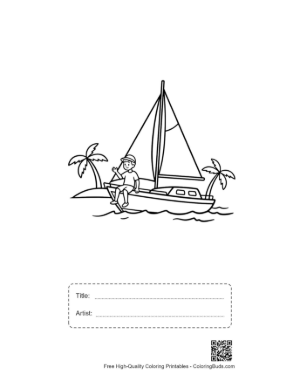 Thumbnail: Cute Sailboat Printable with Title and Artist Box