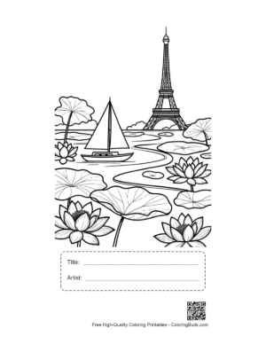 Thumbnail: Cute Sailboat Printable with Title and Artist Box