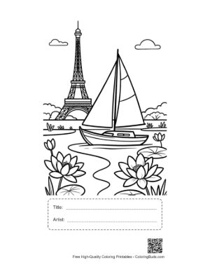 Thumbnail: Cute Sailboat Printable with Title and Artist Box