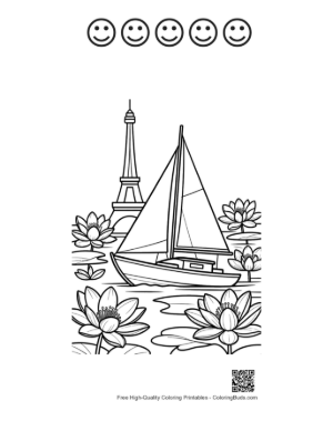 Thumbnail: Easy Sailboat Printable and 5 Happy Face Outline