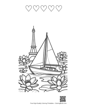 Thumbnail: Easy Sailboat Printable and 5 Heart Outline