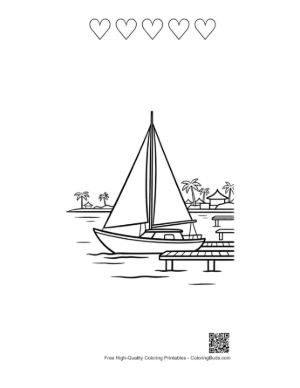 Thumbnail: Sailboat for Kids Printable and 5 Heart Outline