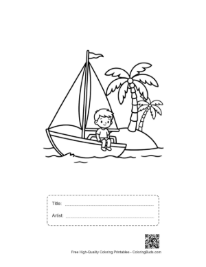 Thumbnail: Sailboat for Kids Printable with Title and Artist Box
