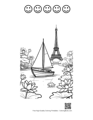 Thumbnail: Sailboat Printable and 5 Happy Face Outline