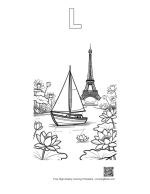 Thumbnail: Sailboat Printable Outline Alphabet L