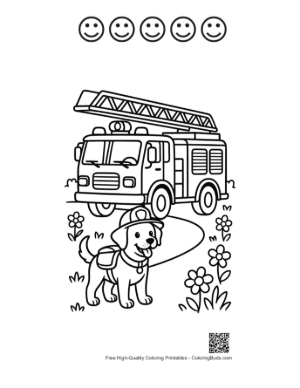 Thumbnail: Easy Fire Engine for Kids Printable and 5 Happy Face Outline