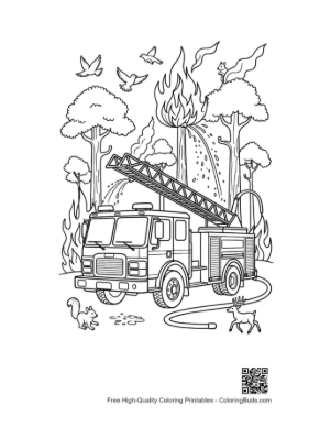 Thumbnail: Fire Engine Coloring Page Printable
