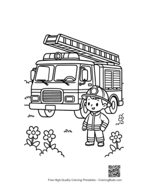 Thumbnail: Fire Engine to Color Printable