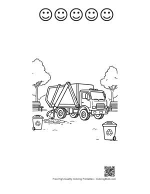Thumbnail: Easy Recycling Truck for Kids Printable and 5 Happy Face Outline