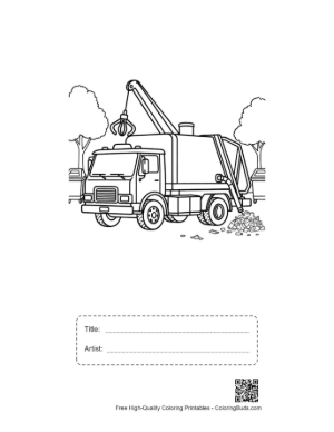 Thumbnail: Industrial Recycling Truck with Mechanical Crane Arm Printable with Title and Artist Box