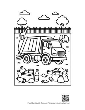 Thumbnail: Recycling Truck at a Full Community Waste Site Printable