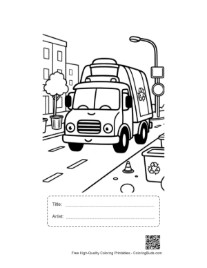Thumbnail: Recycling Truck to Color Printable with Title and Artist Box