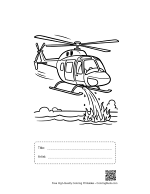 Thumbnail: Aerial Firefighting Helicopter in Action Scene Printable with Title and Artist Box
