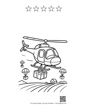 Thumbnail: Air Drop Mission with Emergency Rescue Chopper Printable and 5 Star Outline