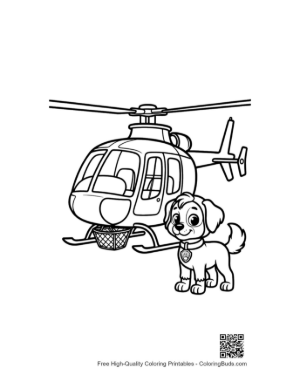 Thumbnail: Braver Dog Pilot Ready for Helicopter Mission Printable