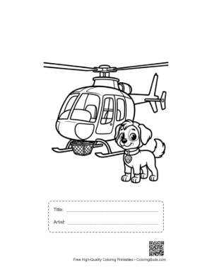 Thumbnail: Braver Dog Pilot Ready for Helicopter Mission Printable with Title and Artist Box