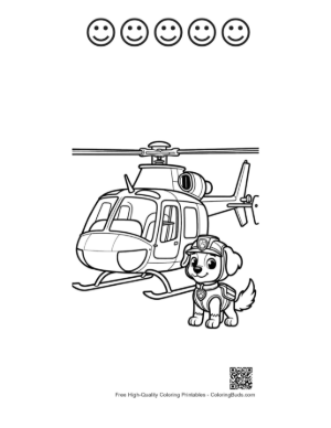 Thumbnail: Cute Rescue Chopper Printable and 5 Happy Face Outline