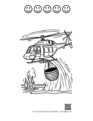 Thumbnail: Cute Rescue Chopper Printable and 5 Happy Face Outline
