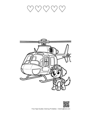 Thumbnail: Cute Rescue Chopper Printable and 5 Heart Outline