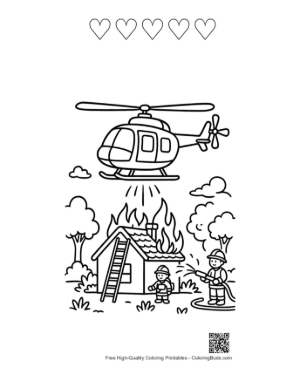Thumbnail: Cute Rescue Chopper Printable and 5 Heart Outline