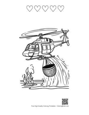Thumbnail: Cute Rescue Chopper Printable and 5 Heart Outline