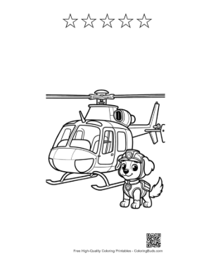 Thumbnail: Cute Rescue Chopper Printable and 5 Star Outline