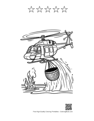 Thumbnail: Cute Rescue Chopper Printable and 5 Star Outline