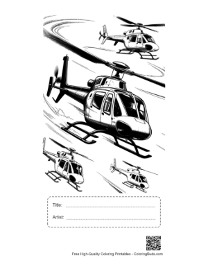 Thumbnail: Dynamic Rescue Choppers in Flight Printable with Title and Artist Box