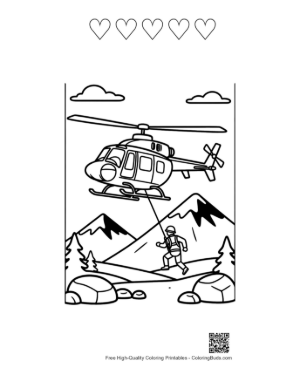 Thumbnail: Emergency Chopper Landing in Mountainous Terrain Printable and 5 Heart Outline
