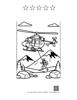 Thumbnail: Emergency Chopper Landing in Mountainous Terrain Printable and 5 Star Outline