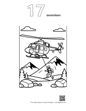 Thumbnail: Emergency Chopper Landing in Mountainous Terrain Printable Outline Number 17
