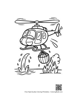 Thumbnail: Emergency Helicopter Extinguishing Wildfire Flames Printable