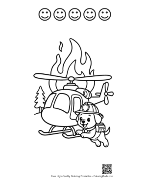 Thumbnail: Free Rescue Chopper Coloring Sheet Printable and 5 Happy Face Outline