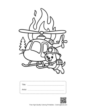 Thumbnail: Free Rescue Chopper Coloring Sheet Printable with Title and Artist Box